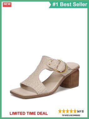 Woven Raffia Slide Sandals Pointed Toe Block Heel
